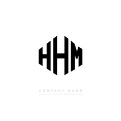 HHM letter logo design with polygon shape. HHM polygon logo monogram. HHM cube logo design. HHM hexagon vector logo template white and black colors. HHM monogram. HHM business and real estate logo. 