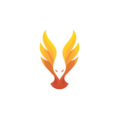 Bird Head Negative Space and Wing Feather Logo