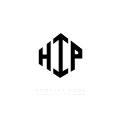 HIP letter logo design with polygon shape. HIP polygon logo monogram. HIP cube logo design. HIP hexagon vector logo template white and black colors. HIP monogram. HIP business and real estate logo. 