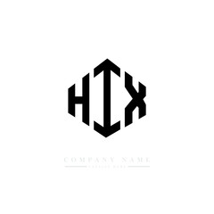 HIX letter logo design with polygon shape. HIX polygon logo monogram. HIX cube logo design. HIX hexagon vector logo template white and black colors. HIX monogram. HIX business and real estate logo. 