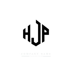 HJP letter logo design with polygon shape. HJP polygon logo monogram. HJP cube logo design. HJP hexagon vector logo template white and black colors. HJP monogram. HJP business and real estate logo. 