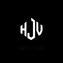 HJV letter logo design with polygon shape. HJV polygon logo monogram. HJV cube logo design. HJV hexagon vector logo template white and black colors. HJV monogram. HJV business and real estate logo. 