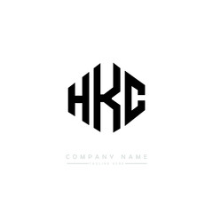 HKC letter logo design with polygon shape. HKC polygon logo monogram. HKC cube logo design. HKC hexagon vector logo template white and black colors. HKC monogram. HKC business and real estate logo. 