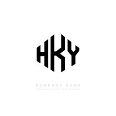 HKY letter logo design with polygon shape. HKY polygon logo monogram. HKY cube logo design. HKY hexagon vector logo template white and black colors. HKY monogram. HKY business and real estate logo. 