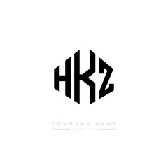 HKZ letter logo design with polygon shape. HKZ polygon logo monogram. HKZ cube logo design. HKZ hexagon vector logo template white and black colors. HKZ monogram. HKZ business and real estate logo. 