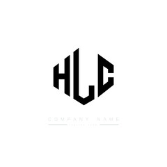 HLC letter logo design with polygon shape. HLC polygon logo monogram. HLC cube logo design. HLC hexagon vector logo template white and black colors. HLC monogram. HLC business and real estate logo. 