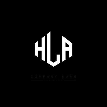 HLA letter logo design with polygon shape. HLA polygon logo monogram. HLA cube logo design. HLA hexagon vector logo template white and black colors. HLA monogram. HLA business and real estate logo. 