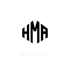 HMA letter logo design with polygon shape. HMA polygon logo monogram. HMA cube logo design. HMA hexagon vector logo template white and black colors. HMA monogram. HMA business and real estate logo. 