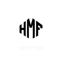 HMF letter logo design with polygon shape. HMF polygon logo monogram. HMF cube logo design. HMF hexagon vector logo template white and black colors. HMF monogram. HMF business and real estate logo. 