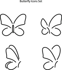 butterfly icons set isolated on white background. butterfly icon thin line outline linear butterfly symbol for logo, web, app, UI. butterfly icon simple sign.