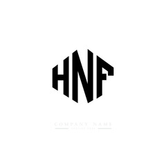 HNF letter logo design with polygon shape. HNF polygon logo monogram. HNF cube logo design. HNF hexagon vector logo template white and black colors. HNF monogram. HNF business and real estate logo. 