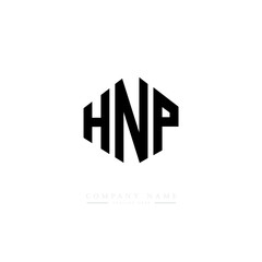 HNP letter logo design with polygon shape. HNP polygon logo monogram. HNP cube logo design. HNP hexagon vector logo template white and black colors. HNP monogram. HNP business and real estate logo. 