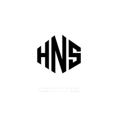 HNS letter logo design with polygon shape. HNS polygon logo monogram. HNS cube logo design. HNS hexagon vector logo template white and black colors. HNS monogram. HNS business and real estate logo. 