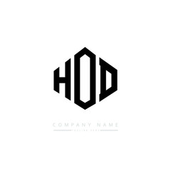 HOD letter logo design with polygon shape. HOD polygon logo monogram. HOD cube logo design. HOD hexagon vector logo template white and black colors. HOD monogram. HOD business and real estate logo. 