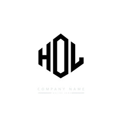 HOL letter logo design with polygon shape. HOL polygon logo monogram. HOL cube logo design. HOL hexagon vector logo template white and black colors. HOL monogram. HOL business and real estate logo. 