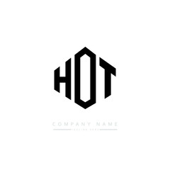 HOT letter logo design with polygon shape. HOT polygon logo monogram. HOT cube logo design. HOT hexagon vector logo template white and black colors. HOT monogram. HOT business and real estate logo. 