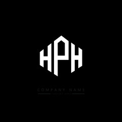 HPH letter logo design with polygon shape. HPH polygon logo monogram. HPH cube logo design. HPH hexagon vector logo template white and black colors. HPH monogram. HPH business and real estate logo. 