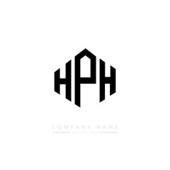 HPH letter logo design with polygon shape. HPH polygon logo monogram. HPH cube logo design. HPH hexagon vector logo template white and black colors. HPH monogram. HPH business and real estate logo. 