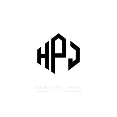 HPJ letter logo design with polygon shape. HPJ polygon logo monogram. HPJ cube logo design. HPJ hexagon vector logo template white and black colors. HPJ monogram. HPJ business and real estate logo. 