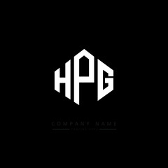 HPG letter logo design with polygon shape. HPG polygon logo monogram. HPG cube logo design. HPG hexagon vector logo template white and black colors. HPG monogram. HPG business and real estate logo. 