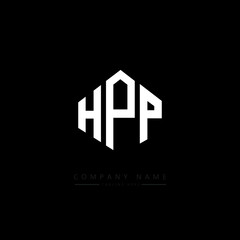 HPP letter logo design with polygon shape. HPP polygon logo monogram. HPP cube logo design. HPP hexagon vector logo template white and black colors. HPP monogram. HPP business and real estate logo. 