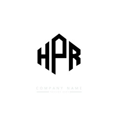 HPR letter logo design with polygon shape. HPR polygon logo monogram. HPR cube logo design. HPR hexagon vector logo template white and black colors. HPR monogram. HPR business and real estate logo. 