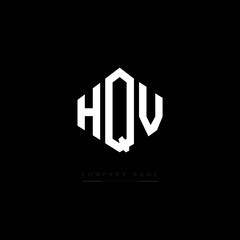 HQV letter logo design with polygon shape. HQV polygon logo monogram. HQV cube logo design. HQV hexagon vector logo template white and black colors. HQV monogram. HQV business and real estate logo. 