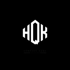 HQK letter logo design with polygon shape. HQK polygon logo monogram. HQK cube logo design. HQK hexagon vector logo template white and black colors. HQK monogram. HQK business and real estate logo. 