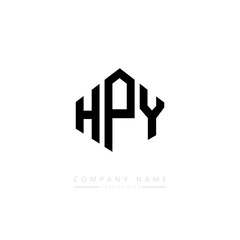 HPY letter logo design with polygon shape. HPY polygon logo monogram. HPY cube logo design. HPY hexagon vector logo template white and black colors. HPY monogram. HPY business and real estate logo. 