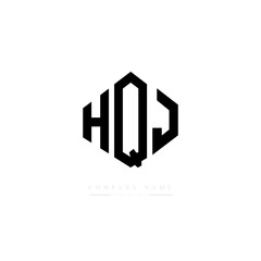 HQJ letter logo design with polygon shape. HQJ polygon logo monogram. HQJ cube logo design. HQJ hexagon vector logo template white and black colors. HQJ monogram. HQJ business and real estate logo. 