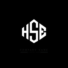 HSE letter logo design with polygon shape. HSE polygon logo monogram. HSE cube logo design. HSE hexagon vector logo template white and black colors. HSE monogram. HSE business and real estate logo. 