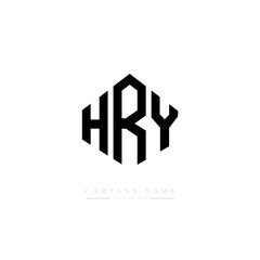 HRY letter logo design with polygon shape. HRY polygon logo monogram. HRY cube logo design. HRY hexagon vector logo template white and black colors. HRY monogram. HRY business and real estate logo. 