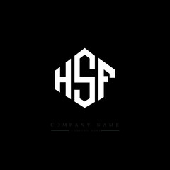 HSF letter logo design with polygon shape. HSF polygon logo monogram. HSF cube logo design. HSF hexagon vector logo template white and black colors. HSF monogram. HSF business and real estate logo. 