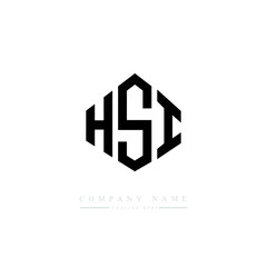 HSI letter logo design with polygon shape. HSI polygon logo monogram. HSI cube logo design. HSI hexagon vector logo template white and black colors. HSI monogram. HSI business and real estate logo. 