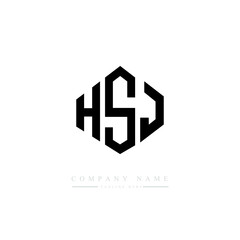 HSJ letter logo design with polygon shape. HSJ polygon logo monogram. HSJ cube logo design. HSJ hexagon vector logo template white and black colors. HSJ monogram. HSJ business and real estate logo. 