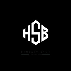 HSB letter logo design with polygon shape. HSB polygon logo monogram. HSB cube logo design. HSB hexagon vector logo template white and black colors. HSB monogram. HSB business and real estate logo. 