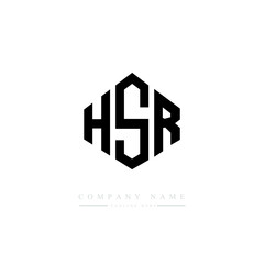 HSR letter logo design with polygon shape. HSR polygon logo monogram. HSR cube logo design. HSR hexagon vector logo template white and black colors. HSR monogram. HSR business and real estate logo. 