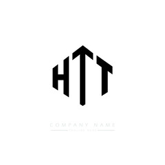 HTT letter logo design with polygon shape. HTT polygon logo monogram. HTT cube logo design. HTT hexagon vector logo template white and black colors. HTT monogram. HTT business and real estate logo. 