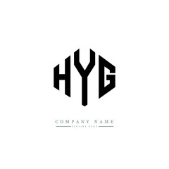 HYG letter logo design with polygon shape. HYG polygon logo monogram. HYG cube logo design. HYG hexagon vector logo template white and black colors. HYG monogram. HYG business and real estate logo. 