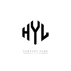 HYL letter logo design with polygon shape. HYL polygon logo monogram. HYL cube logo design. HYL hexagon vector logo template white and black colors. HYL monogram. HYL business and real estate logo. 