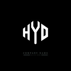 HYD letter logo design with polygon shape. HYD polygon logo monogram. HYD cube logo design. HYD hexagon vector logo template white and black colors. HYD monogram. HYD business and real estate logo. 