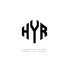 HYR letter logo design with polygon shape. HYR polygon logo monogram. HYR cube logo design. HYR hexagon vector logo template white and black colors. HYR monogram. HYR business and real estate logo. 