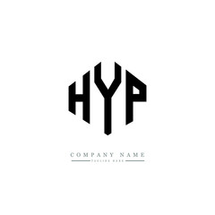 HYP letter logo design with polygon shape. HYP polygon logo monogram. HYP cube logo design. HYP hexagon vector logo template white and black colors. HYP monogram. HYP business and real estate logo. 