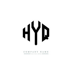 HYQ letter logo design with polygon shape. HYQ polygon logo monogram. HYQ cube logo design. HYQ hexagon vector logo template white and black colors. HYQ monogram. HYQ business and real estate logo. 