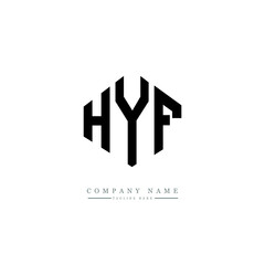 HYF letter logo design with polygon shape. HYF polygon logo monogram. HYF cube logo design. HYF hexagon vector logo template white and black colors. HYF monogram. HYF business and real estate logo. 