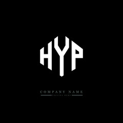 HYP letter logo design with polygon shape. HYP polygon logo monogram. HYP cube logo design. HYP hexagon vector logo template white and black colors. HYP monogram. HYP business and real estate logo. 
