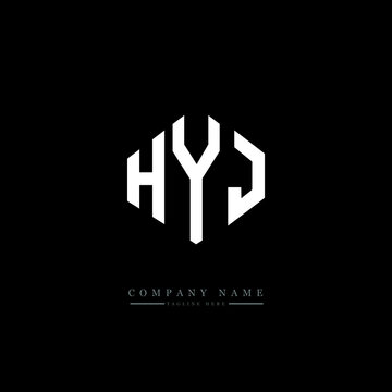 HYJ letter logo design with polygon shape. HYJ polygon logo monogram. HYJ cube logo design. HYJ hexagon vector logo template white and black colors. HYJ monogram. HYJ business and real estate logo. 