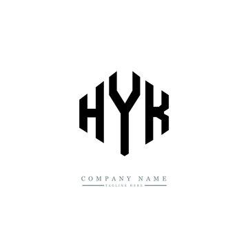 HYK letter logo design with polygon shape. HYK polygon logo monogram. HYK cube logo design. HYK hexagon vector logo template white and black colors. HYK monogram. HYK business and real estate logo. 