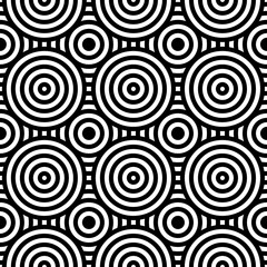 Fototapeta premium Vector seamless circle pattern. Modern stylish texture with monochrome. Repeating circle grid. Simple design background.