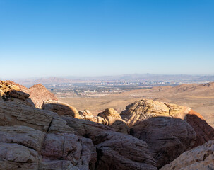Fototapeta na wymiar Las Vegas looking from Red Rock Canyon